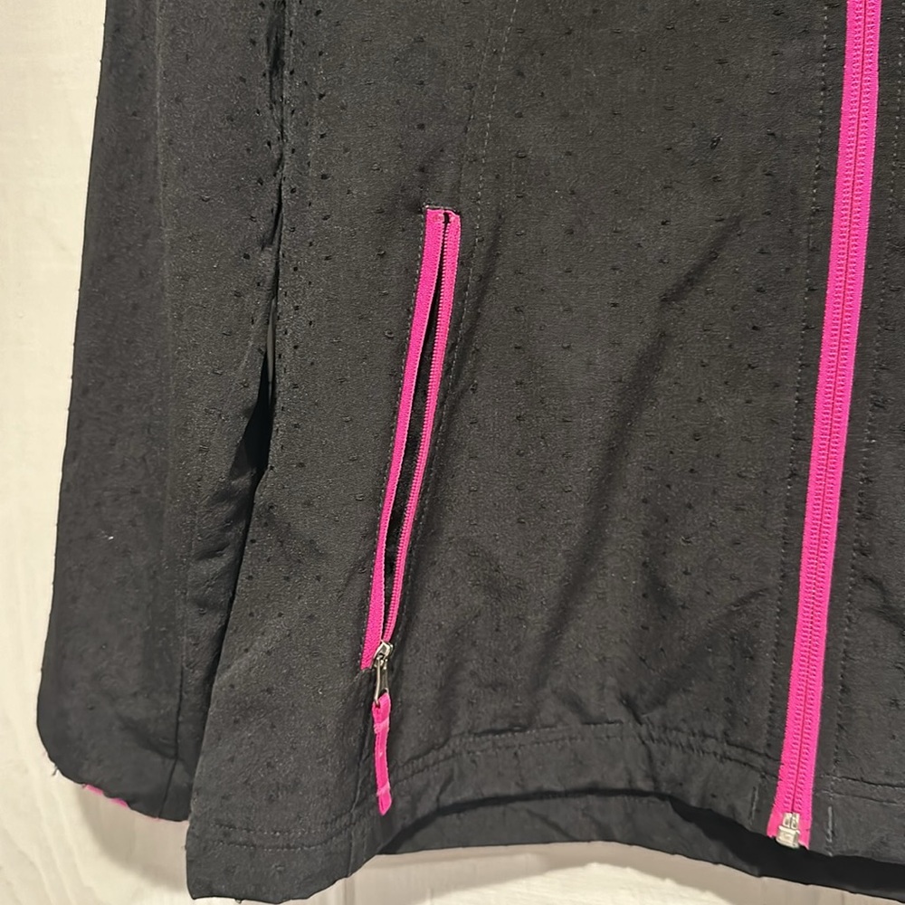 Girls North Face Hooded Zip Jacket-Blk/Pink - Picture 2 of 8